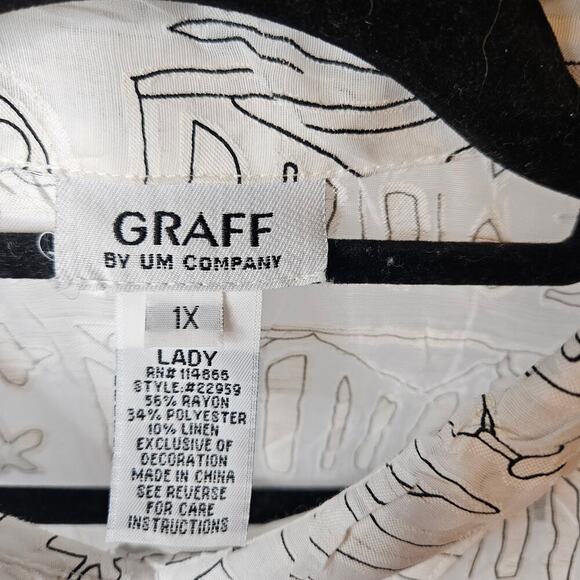 Women's White Patterned Blouse - Picture 2 of 5